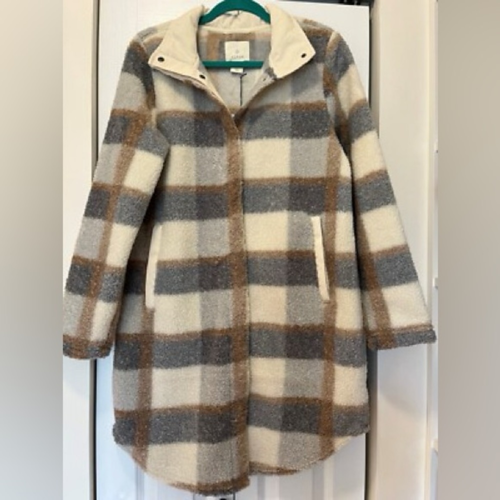 Plaid Wool Blend Jacket